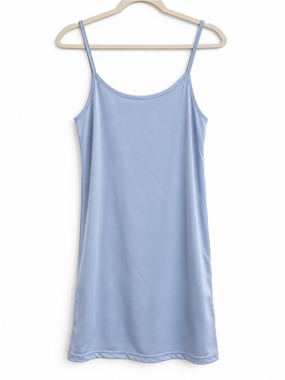 Powder Blue Silky Slip Mini Dress Spaghetti Strap Size Small